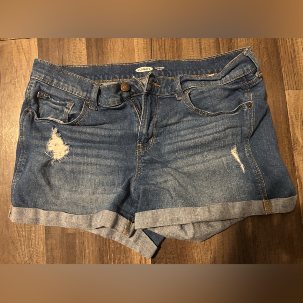 Old Navy Blue Ripped Denim Shorts